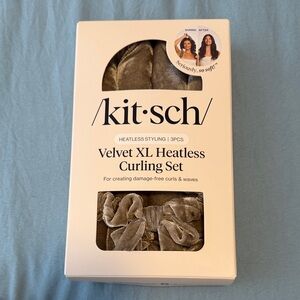 Kitsch Velvet XL Heatless Curling Set 3PCS NWT Hair Curling Rod + Scrunchies